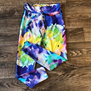 Psychedelic Floral Running Bare 7/8 Leggings
